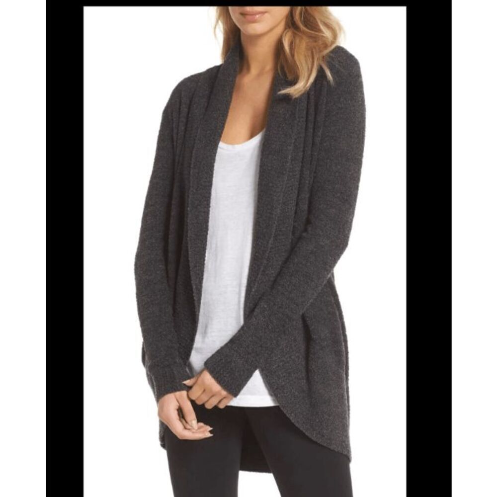 Barefoot Dreams Cozychic Lite Circle Cardigan Gray / Taupe Brown Size Medium